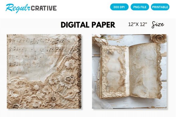 Download Antique Lace Junk Journal Digital Paper - Premium Resources