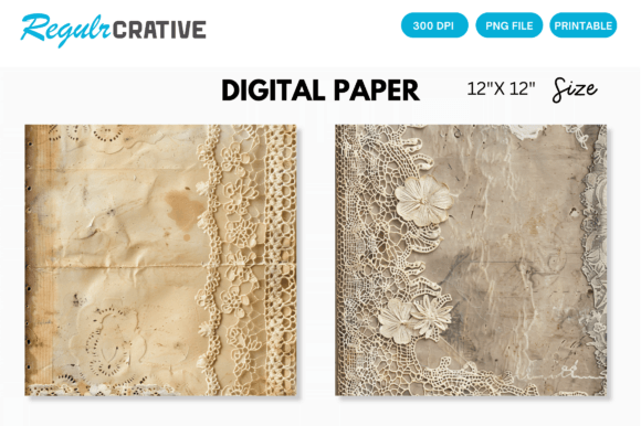 Download Antique Lace Junk Journal Digital Paper - Premium Bundle