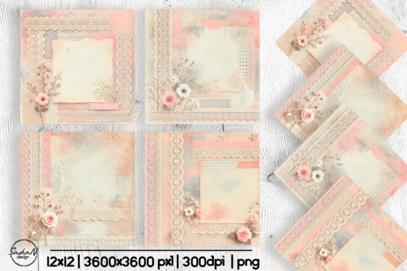 Download Shabby Chic Lace Scrapbook Digital Paper - Premium Bundle