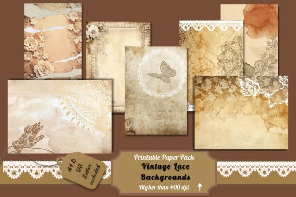 Download Vintage Lace Digital Grunge Papers - Premium Resources