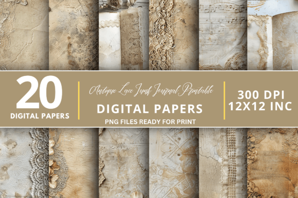 Download Antique Lace Junk Journal Digital Paper - Premium Resources