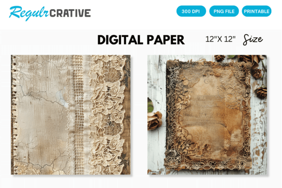 Download Antique Lace Junk Journal Digital Paper - Premium Resources