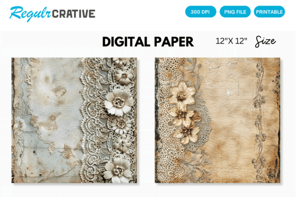Download Antique Lace Junk Journal Digital Paper - Premium Resources