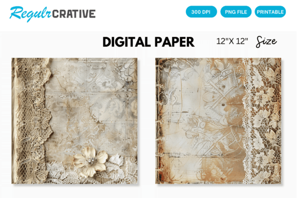 Download Antique Lace Junk Journal Digital Paper - Premium Resources