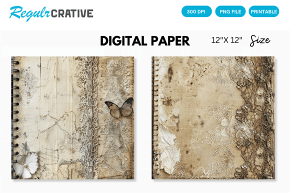 Download Antique Lace Junk Journal Digital Paper - Premium Resources