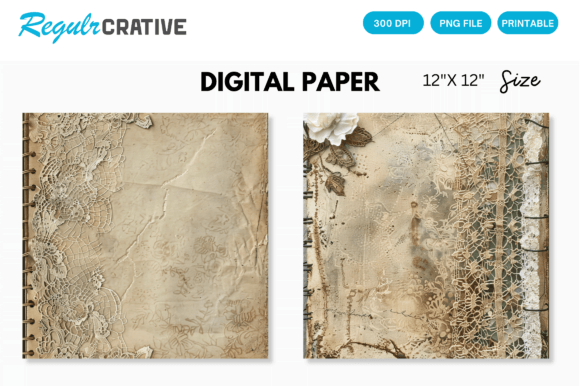 Download Antique Lace Junk Journal Digital Paper - Premium Resources